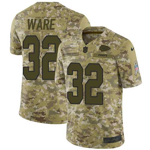 Youth Nike Kansas City Chiefs #32 Spencer Ware Camo Stitched NFL Limited 2018 Salute to Service Jersey