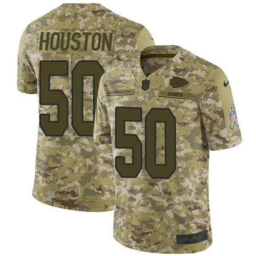 Youth Nike Kansas City Chiefs #50 Justin Houston Camo Stitched NFL Limited 2018 Salute to Service Jersey