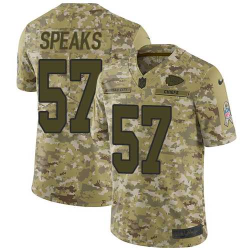 Youth Nike Kansas City Chiefs #57 Breeland Speaks Camo Stitched NFL Limited 2018 Salute to Service Jersey