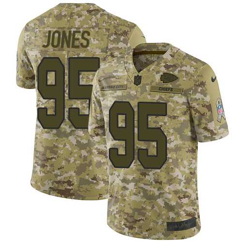 Youth Nike Kansas City Chiefs #95 Chris Jones Camo Stitched NFL Limited 2018 Salute to Service Jersey