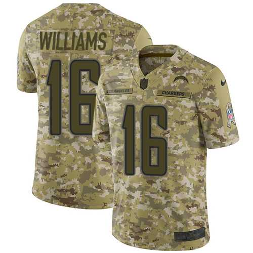 Youth Nike Los Angeles Chargers #16 Tyrell Williams Camo Stitched NFL Limited 2018 Salute to Service Jersey