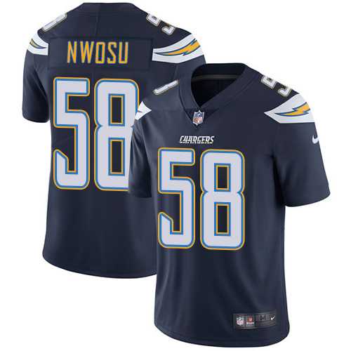 Youth Nike Los Angeles Chargers #58 Uchenna Nwosu Navy Blue Team Color Stitched NFL Vapor Untouchable Limited Jersey