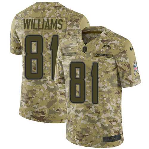 Youth Nike Los Angeles Chargers #81 Mike Williams Camo Stitched NFL Limited 2018 Salute to Service Jersey