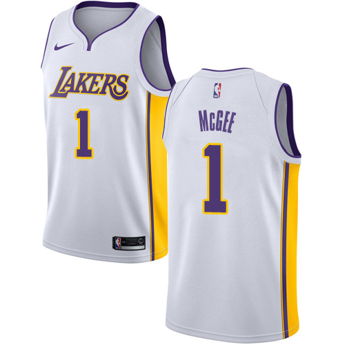 Youth Nike Los Angeles Lakers #1 JaVale McGee White NBA Swingman Association Edition Jersey