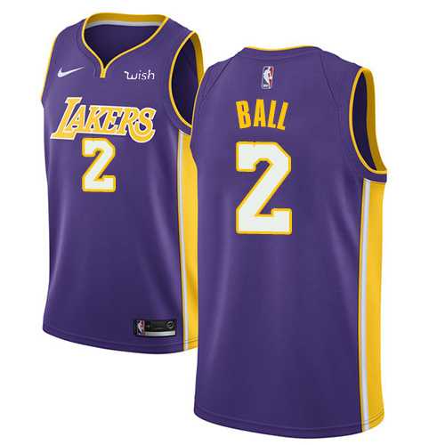 Youth Nike Los Angeles Lakers #2 Lonzo Ball Purple NBA Swingman Statement Edition Jersey