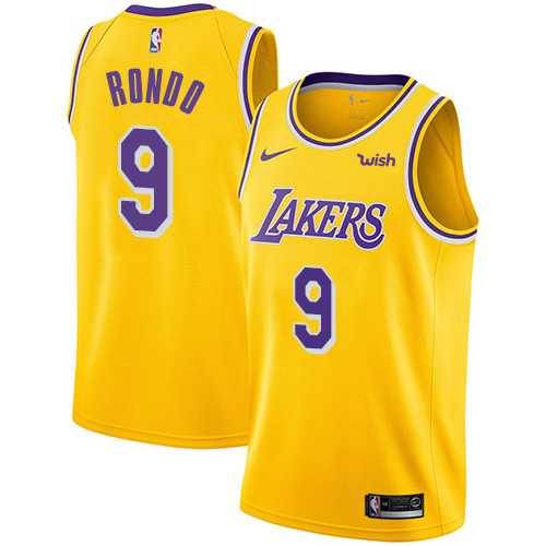 Youth Nike Los Angeles Lakers #9 Rajon Rondo Gold NBA Swingman Icon Edition Jersey