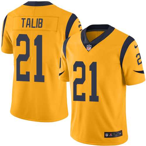 Youth Nike Los Angeles Rams #21 Aqib Talib Gold Stitched NFL Limited Rush Jersey