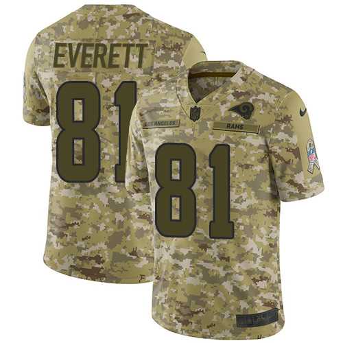 Youth Nike Los Angeles Rams #81 Gerald Everett Camo Stitched NFL Limited 2018 Salute to Service Jersey