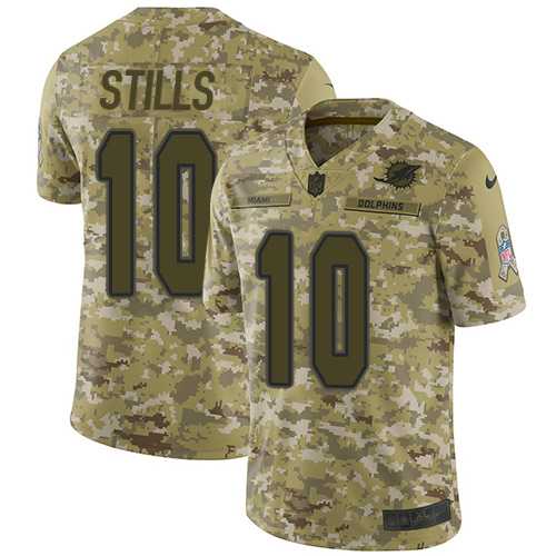 Youth Nike Miami Dolphins #10 Kenny Stills Camo Stitched NFL Limited 2018 Salute to Service Jersey
