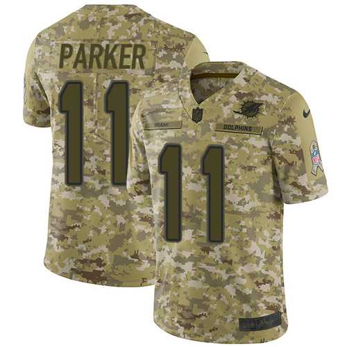 Youth Nike Miami Dolphins #11 DeVante Parker Camo Stitched NFL Limited 2018 Salute to Service Jersey
