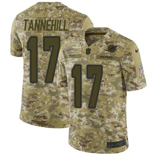 Youth Nike Miami Dolphins #17 Ryan Tannehill Camo Stitched NFL Limited 2018 Salute to Service Jersey