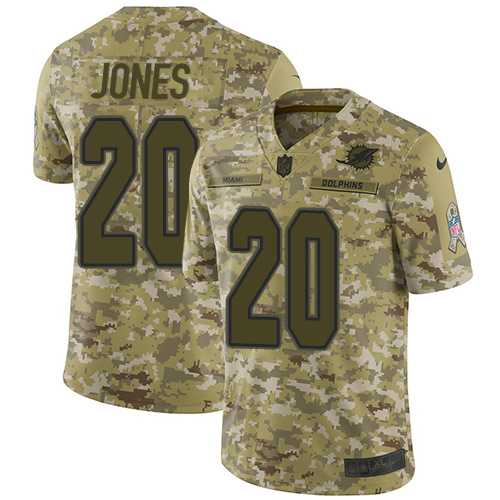 Youth Nike Miami Dolphins #20 Reshad Jones Camo Stitched NFL Limited 2018 Salute to Service Jersey