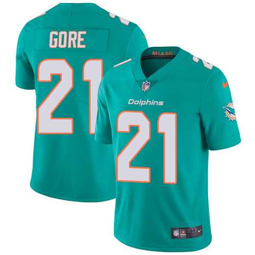 Youth Nike Miami Dolphins #21 Frank Gore Aqua Green Team Color Stitched NFL Vapor Untouchable Limited Jersey