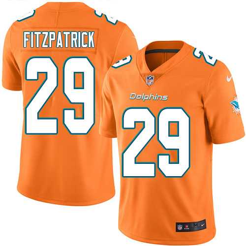 Youth Nike Miami Dolphins #29 Minkah Fitzpatrick Orange Stitched NFL Limited Rush Jersey