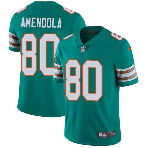 Youth Nike Miami Dolphins #80 Danny Amendola Aqua Green Alternate Stitched NFL Vapor Untouchable Limited Jersey