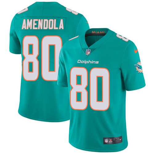 Youth Nike Miami Dolphins #80 Danny Amendola Aqua Green Team Color Stitched NFL Vapor Untouchable Limited Jersey