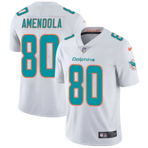 Youth Nike Miami Dolphins #80 Danny Amendola White Stitched NFL Vapor Untouchable Limited Jersey