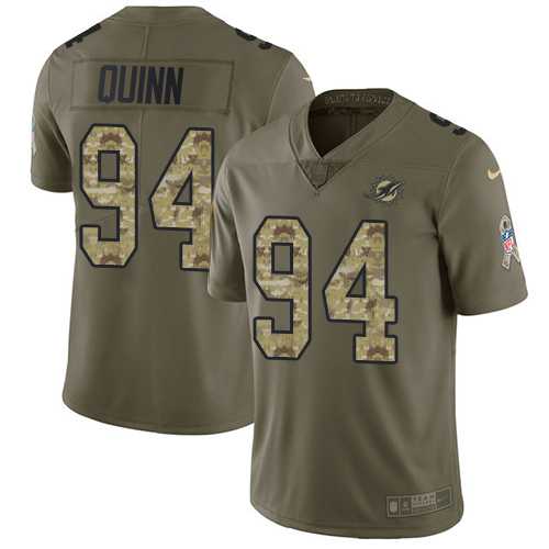 Youth Nike Miami Dolphins #94 Robert Quinn Olive Camo Stitched NFL Limited 2017 Salute to Service Jersey