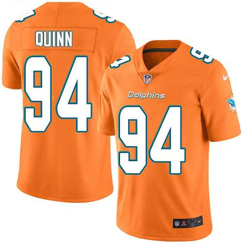 Youth Nike Miami Dolphins #94 Robert Quinn Orange Stitched NFL Limited Rush Jersey