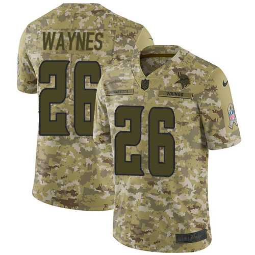 Youth Nike Minnesota Vikings #26 Trae Waynes Camo Stitched NFL Limited 2018 Salute to Service Jersey