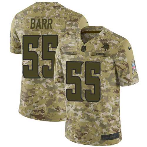 Youth Nike Minnesota Vikings #55 Anthony Barr Camo Stitched NFL Limited 2018 Salute to Service Jersey