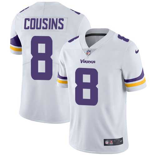 Youth Nike Minnesota Vikings #8 Kirk Cousins White Stitched NFL Vapor Untouchable Limited Jersey
