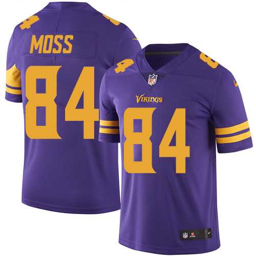 Youth Nike Minnesota Vikings #84 Randy Moss Purple Stitched NFL Limited Rush Jersey