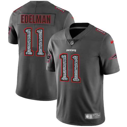 Youth Nike New England Patriots #11 Julian Edelman Gray Static NFL Vapor Untouchable Limited Jersey