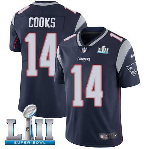 Youth Nike New England Patriots #14 Brandin Cooks Navy Blue Team Color Super Bowl LII Stitched NFL Vapor Untouchable Limited Jersey