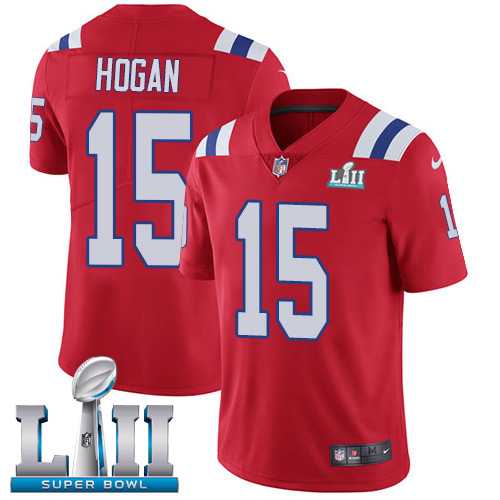 Youth Nike New England Patriots #15 Chris Hogan Red Alternate Super Bowl LII Stitched NFL Vapor Untouchable Limited Jersey