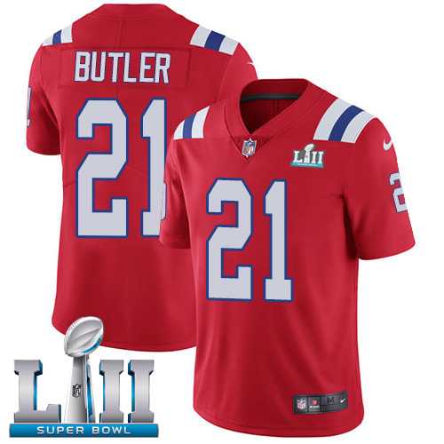 Youth Nike New England Patriots #21 Malcolm Butler Red Alternate Super Bowl LII Stitched NFL Vapor Untouchable Limited Jersey