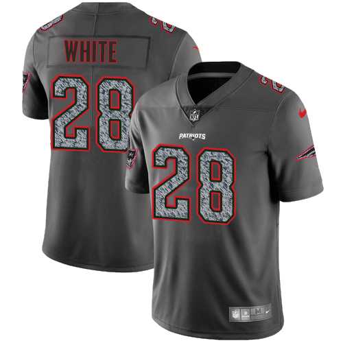 Youth Nike New England Patriots #28 James White Gray Static NFL Vapor Untouchable Limited Jersey