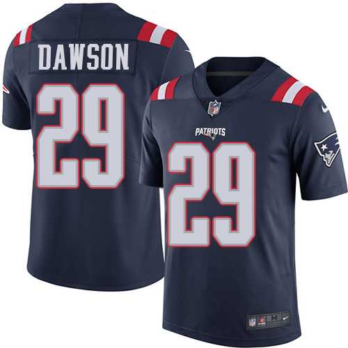 Youth Nike New England Patriots #29 Duke Dawson Navy Blue Stitched NFL Limited Rush Jersey