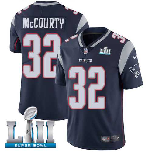 Youth Nike New England Patriots #32 Devin McCourty Navy Blue Team Color Super Bowl LII Stitched NFL Vapor Untouchable Limited Jersey