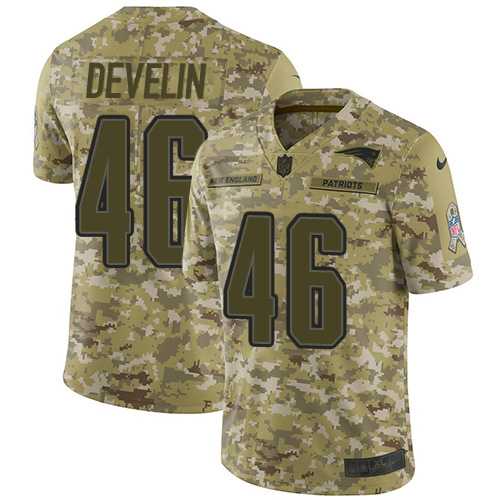 Youth Nike New England Patriots #46 James Develin Camo Stitched NFL Limited 2018 Salute to Service Jersey