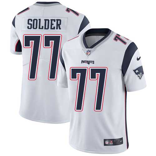 Youth Nike New England Patriots #77 Nate Solder White Stitched NFL Vapor Untouchable Limited Jersey