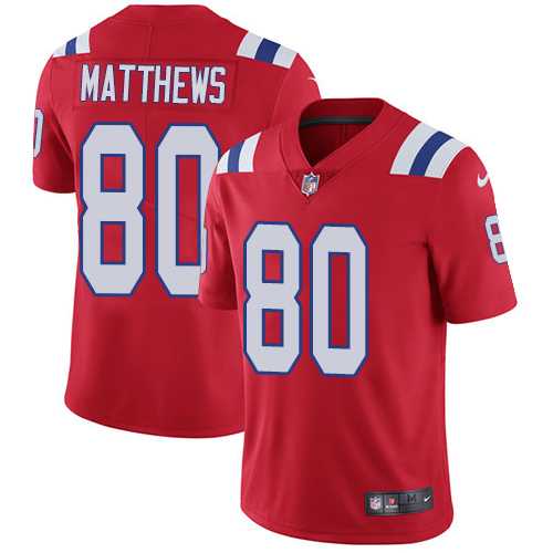 Youth Nike New England Patriots #80 Jordan Matthews Red Alternate Stitched NFL Vapor Untouchable Limited Jersey