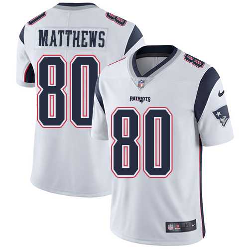 Youth Nike New England Patriots #80 Jordan Matthews White Stitched NFL Vapor Untouchable Limited Jersey