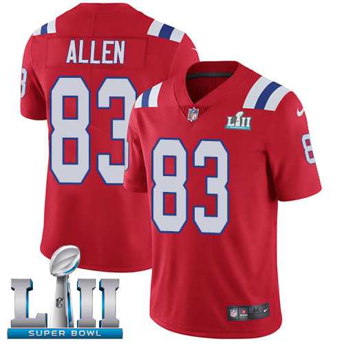 Youth Nike New England Patriots #83 Dwayne Allen Red Alternate Super Bowl LII Stitched NFL Vapor Untouchable Limited Jersey