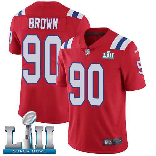 Youth Nike New England Patriots #90 Malcom Brown Red Alternate Super Bowl LII Stitched NFL Vapor Untouchable Limited Jersey