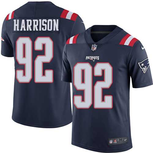 Youth Nike New England Patriots #92 James Harrison Navy Blue Stitched NFL Limited Rush Jersey