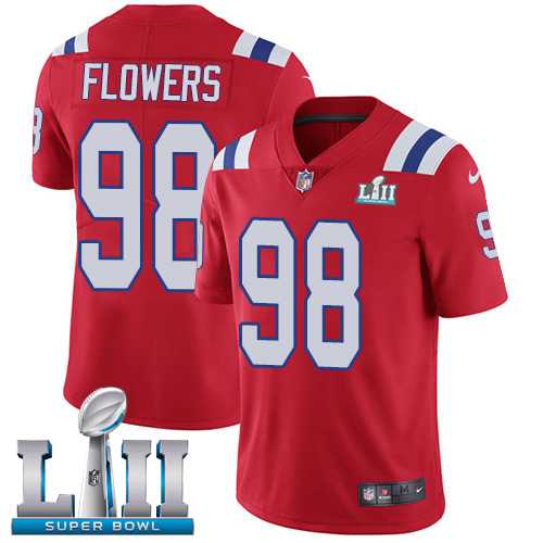 Youth Nike New England Patriots #98 Trey Flowers Red Alternate Super Bowl LII Stitched NFL Vapor Untouchable Limited Jersey