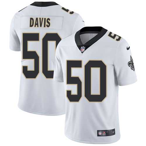 Youth Nike New Orleans Saints #50 DeMario Davis White Stitched NFL Vapor Untouchable Limited Jersey