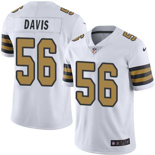 Youth Nike New Orleans Saints #56 DeMario Davis White Stitched NFL Limited Rush Jersey