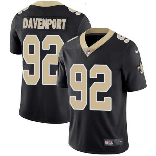 Youth Nike New Orleans Saints #92 Marcus Davenport Black Team Color Stitched NFL Vapor Untouchable Limited Jersey