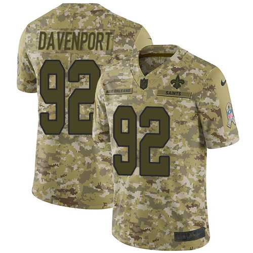 Youth Nike New Orleans Saints #92 Marcus Davenport Camo Stitched NFL Limited 2018 Salute to Service Jersey