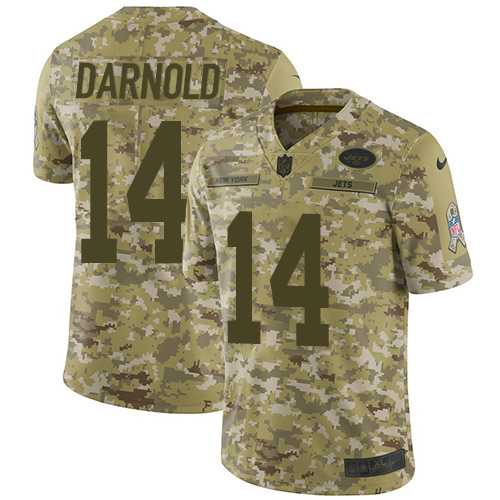 Youth Nike New York Jets #14 Sam Darnold Camo Stitched NFL Limited 2018 Salute to Service Jersey