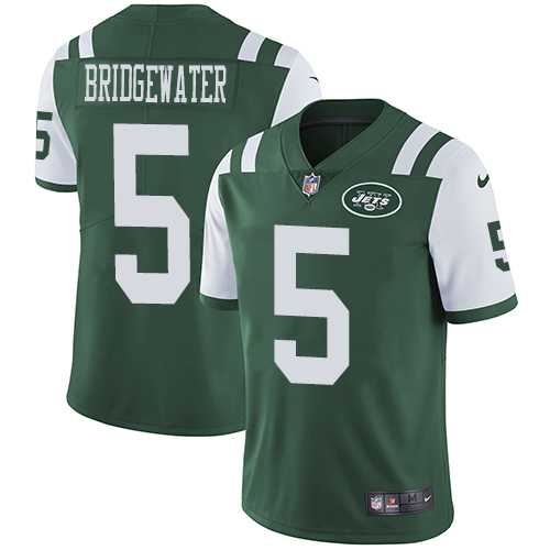 Youth Nike New York Jets #5 Teddy Bridgewater Green Team Color Stitched NFL Vapor Untouchable Limited Jersey
