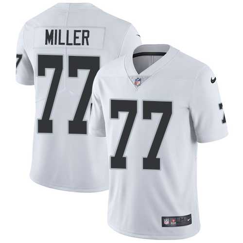 Youth Nike Oakland Raiders #77 Kolton Miller White Stitched NFL Vapor Untouchable Limited Jersey