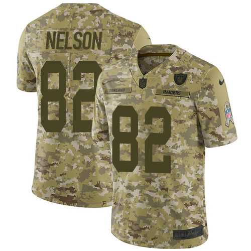 Youth Nike Oakland Raiders #82 Jordy Nelson Camo Stitched NFL Limited 2018 Salute to Service Jersey